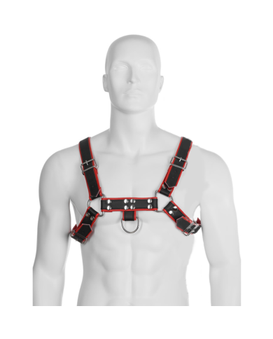 LEATHER BODY - HARNAIS CHAÎNE III NOIR / ROUGE
