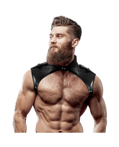 FETISH SUBMISSIVE ATTITUDE - HARNAIS DE COU RÉGLABLE EN ÉCO-CUIR POUR HOMMES BRIGADE
