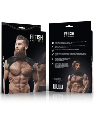 FETISH SUBMISSIVE ATTITUDE - HARNAIS DE COU RÉGLABLE EN ÉCO-CUIR POUR HOMMES BRIGADE