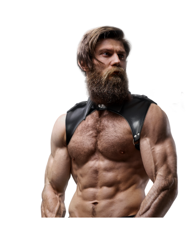 FETISH SUBMISSIVE ATTITUDE - HARNAIS DE COU RÉGLABLE EN ÉCO-CUIR POUR HOMMES BRIGADE