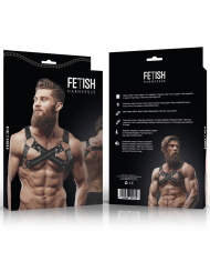 FETISH SUBMISSIVE ATTITUDE - HARNAIS DE POITRINE CROISÉ EN NÉOPRÈNE RÉGLABLE AVEC FERMETURES GLISSIÈRE POUR HOMMES