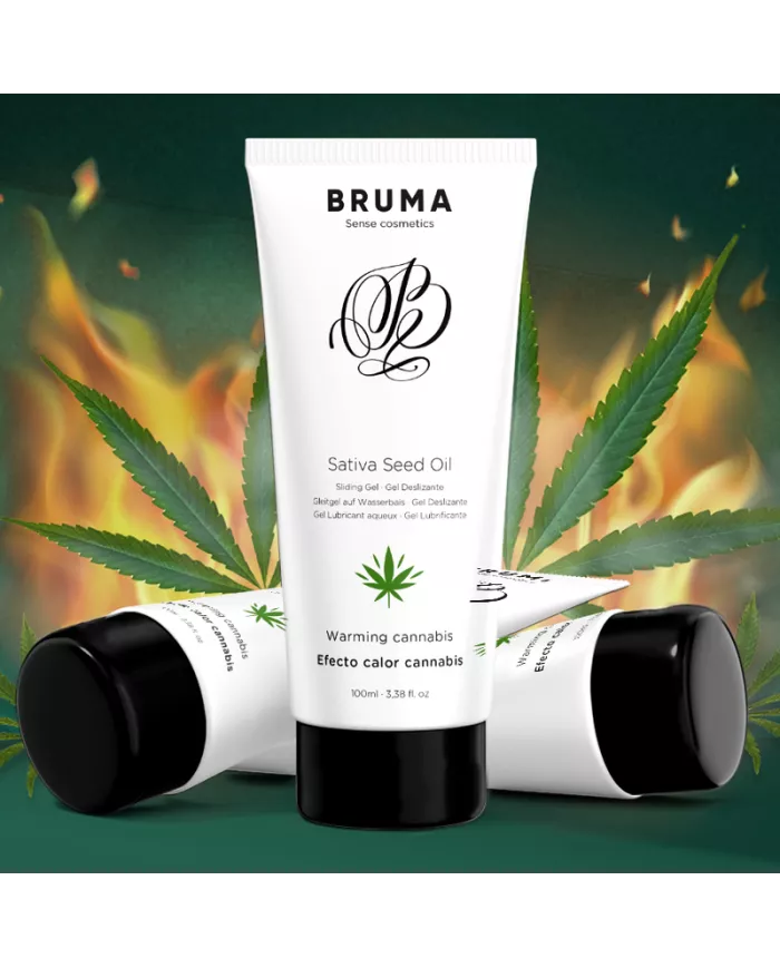 BRUMA - HUILE DE GRAINES DE SATIVA GEL GLISSANT RÉCHAUFFANT SAVEUR DE CANNABIS 100 ML