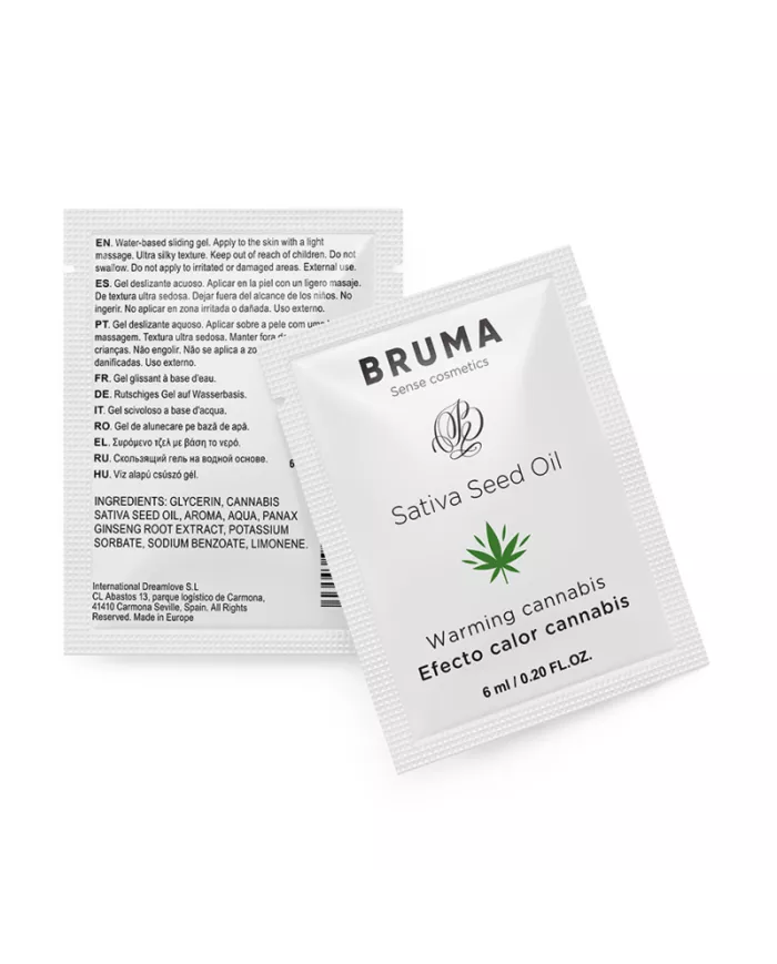 BRUMA - HUILE DE GRAINES DE SATIVA GEL GLISSANT RÉCHAUFFANT SAVEUR DE CANNABIS 6 ML