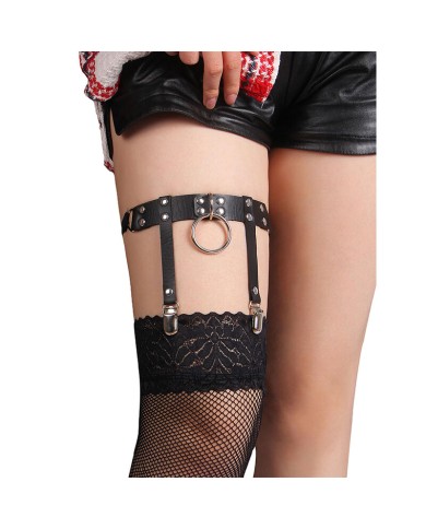 SUBBLIME - 953744 JARRETELLE PUNK EN CUIR AJUSTABLE NOIR TAILLE UNIQUE