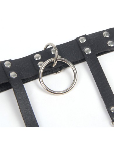 SUBBLIME - 953744 JARRETELLE PUNK EN CUIR AJUSTABLE NOIR TAILLE UNIQUE