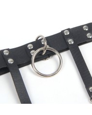 SUBBLIME - 953744 JARRETELLE PUNK EN CUIR AJUSTABLE NOIR TAILLE UNIQUE