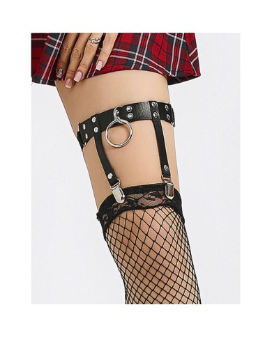 SUBBLIME - 953744 JARRETELLE PUNK EN CUIR AJUSTABLE NOIR TAILLE UNIQUE