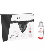 INTT RELEASES - CULOTTE BRÉSILIENNE NOIRE AVEC PERLES ET GEL LUBRIFIANT 50 ML INTT RELEASES - CULOTTE BRÉSILIENNE NOIRE AVEC PERLES ET GEL LUBRIFIANT 50 ML