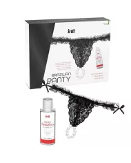 INTT RELEASES - CULOTTE BRÉSILIENNE NOIRE AVEC PERLES ET GEL LUBRIFIANT 50 ML INTT RELEASES - CULOTTE BRÉSILIENNE NOIRE AVEC PERLES ET GEL LUBRIFIANT 50 ML