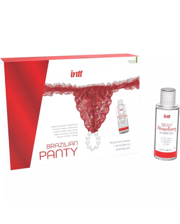 INTT RELEASES - CULOTTE ROUGE BRÉSILIENNE AVEC PERLES ET GEL LUBRIFIANT 50 ML INTT RELEASES - CULOTTE ROUGE BRÉSILIENNE AVEC PERLES ET GEL LUBRIFIANT 50 ML
