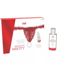 INTT RELEASES - CULOTTE ROUGE BRÉSILIENNE AVEC PERLES ET GEL LUBRIFIANT 50 ML INTT RELEASES - CULOTTE ROUGE BRÉSILIENNE AVEC PERLES ET GEL LUBRIFIANT 50 ML