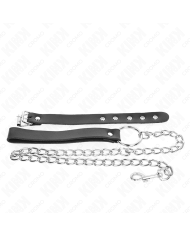 KINK - ANNEAU PÉNIS EN CUIR AVEC SANGLE 21,5 X 2 CM ET CHAÎNE EN MÉTAL 60 CM