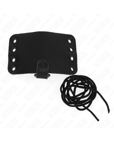 KINK - ANNEAU PÉNIS EN CUIR AVEC FERMETURE À DENTELLE ET LACETS