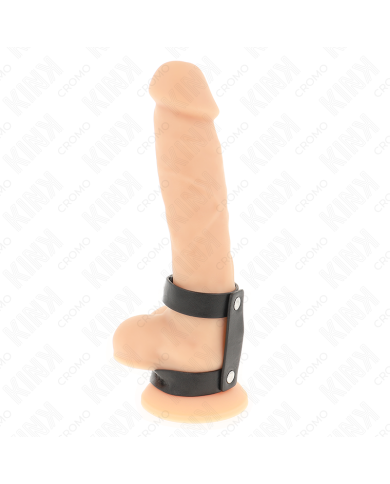 KINK - ANNEAU PÉNIS DOUBLE EN CUIR RÉGLABLE
