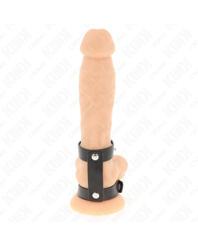 KINK - ANNEAU PÉNIS DOUBLE EN CUIR RÉGLABLE