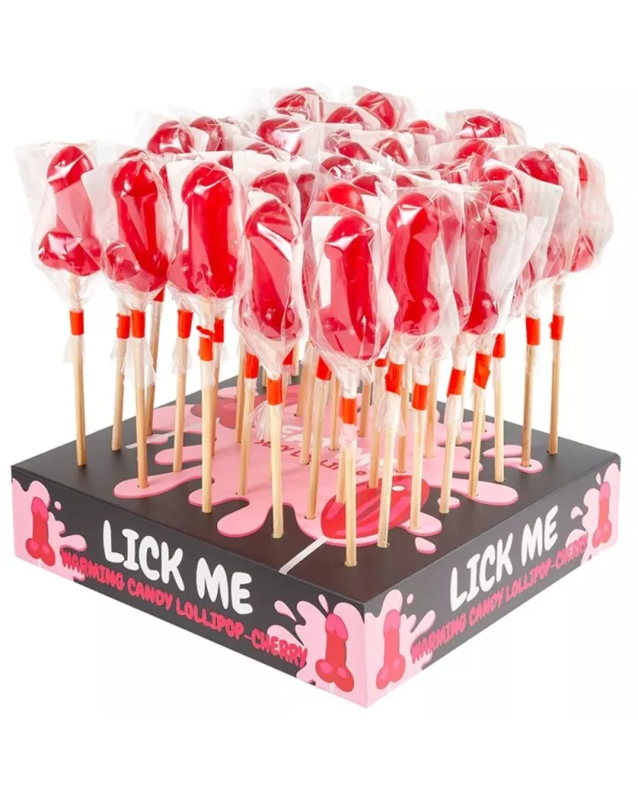 SECRETPLAY - PRÉSENTOIR DE SUCETTES PÉNIS EN BONBONS À LA CERISES AVEC EFFET DE CHALEUR ÉPICÉ (40 UNITÉS) SECRETPLAY - PRÉSENTOIR DE SUCETTES PÉNIS EN BONBONS À LA CERISES AVEC EFFET DE CHALEUR ÉPICÉ (40 UNITÉS)