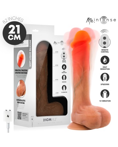 MR INTENSE - BRADLEY GODEMICHET VIBRANT EN SILICONE AVEC EFFET CHAUFFANT ET TÉLÉCOMMANDE 21 CM -Ø- 4,2 CM