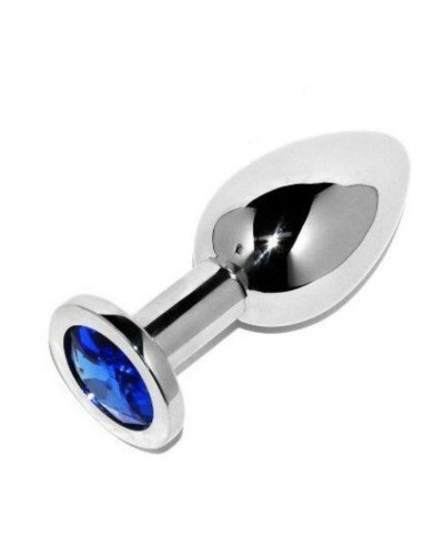 METAL HARD - PLUG ANAL BLEU DIAMANT PETIT 5,71CM