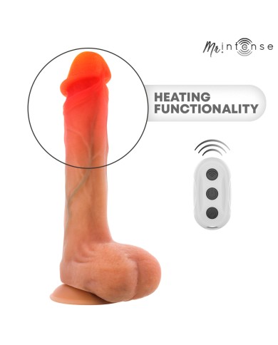 MR INTENSE - BRADLEY GODEMICHET VIBRANT EN SILICONE AVEC EFFET CHAUFFANT ET TÉLÉCOMMANDE 21 CM -Ø- 4,2 CM