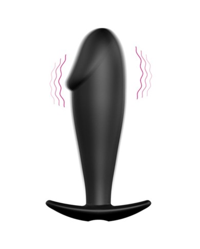PRETTY LOVE - PLUG ANAL EN SILICONE FORME PÉNIS ET 12 MODES DE VIBRATION NOIR