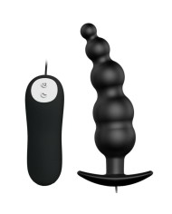 PRETTY LOVE - PLUG ANAL SILICONE EXTRA STIMULATION ET 12 MODES DE VIBRATION NOIR