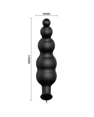 PRETTY LOVE - PLUG ANAL SILICONE EXTRA STIMULATION ET 12 MODES DE VIBRATION NOIR
