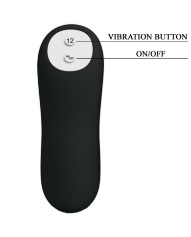 PRETTY LOVE - PLUG ANAL SILICONE EXTRA STIMULATION ET 12 MODES DE VIBRATION NOIR