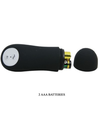 PRETTY LOVE - PLUG ANAL SILICONE EXTRA STIMULATION ET 12 MODES DE VIBRATION NOIR