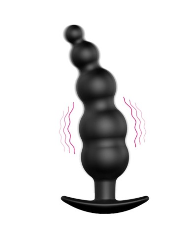 PRETTY LOVE - PLUG ANAL SILICONE EXTRA STIMULATION ET 12 MODES DE VIBRATION NOIR