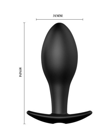 PRETTY LOVE - PLUG ANAL FORME DANCRE SILICONE 12 MODES DE VIBRATION NOIR