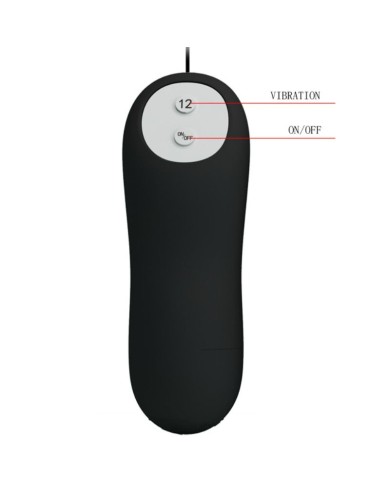 PRETTY LOVE - PLUG ANAL EN SILICONE 12 MODES DE VIBRATION NOIR