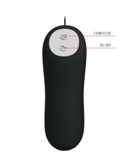 PRETTY LOVE - PLUG ANAL EN SILICONE 12 MODES DE VIBRATION NOIR