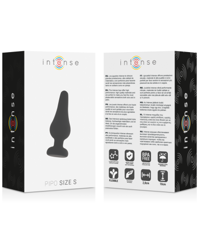 INTENSE - PLUG ANAL PIPO S SILICONE NOIR 9,8 CM