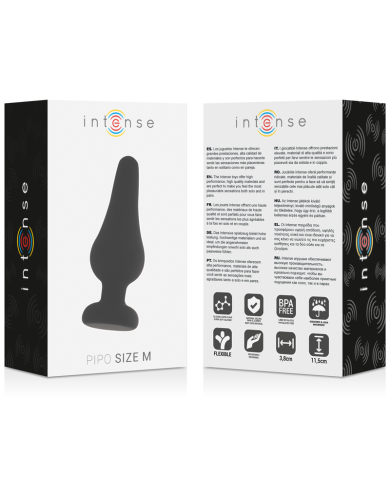 INTENSE - PLUG ANAL PIPO M SILICONE NOIR 11 CM