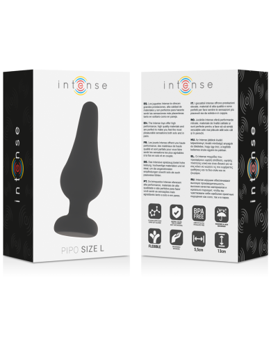 INTENSE - PLUG ANAL PIPO L SILICONE NOIR 13 CM