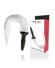DARKNESS - PLUG ANAL EN SILICONE AVEC QUEUE BLANCHE