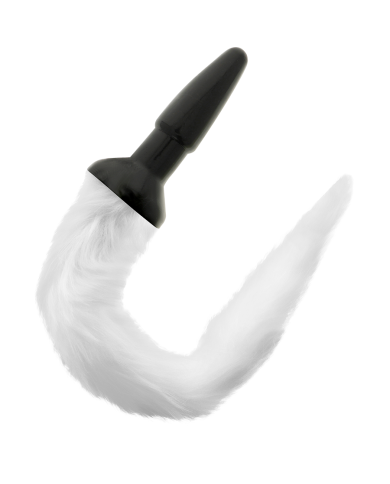 DARKNESS - PLUG ANAL EN SILICONE AVEC QUEUE BLANCHE