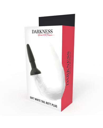 DARKNESS - PLUG ANAL EN SILICONE AVEC QUEUE BLANCHE