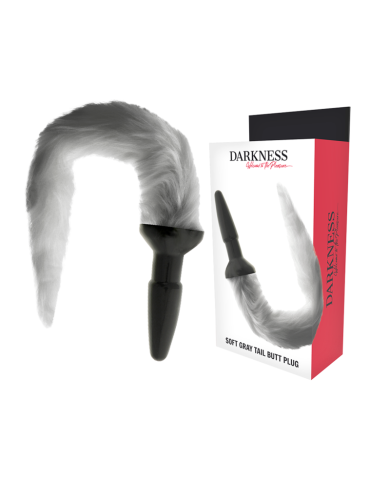 DARKNESS - PLUG ANAL EN SILICONE AVEC QUEUE GRISE