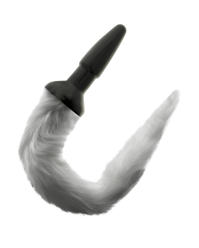 DARKNESS - PLUG ANAL EN SILICONE AVEC QUEUE GRISE