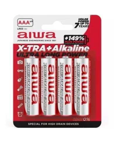 AIWA - PILE ALCALINE X-TRA AAA LR03 BLISTER*4 AIWA - PILE ALCALINE X-TRA AAA LR03 BLISTER*4