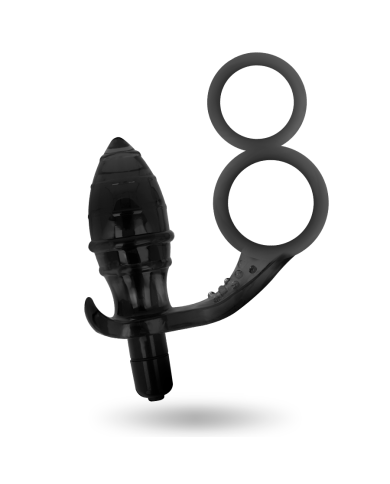 ADDICTED TOYS - PLUG ANAL AVEC DOUBLE ANNEAU NOIR