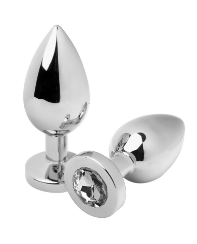 METAL HARD - PLUG ANAL DIAMANT TRANSPARENT MOYEN 7,62CM