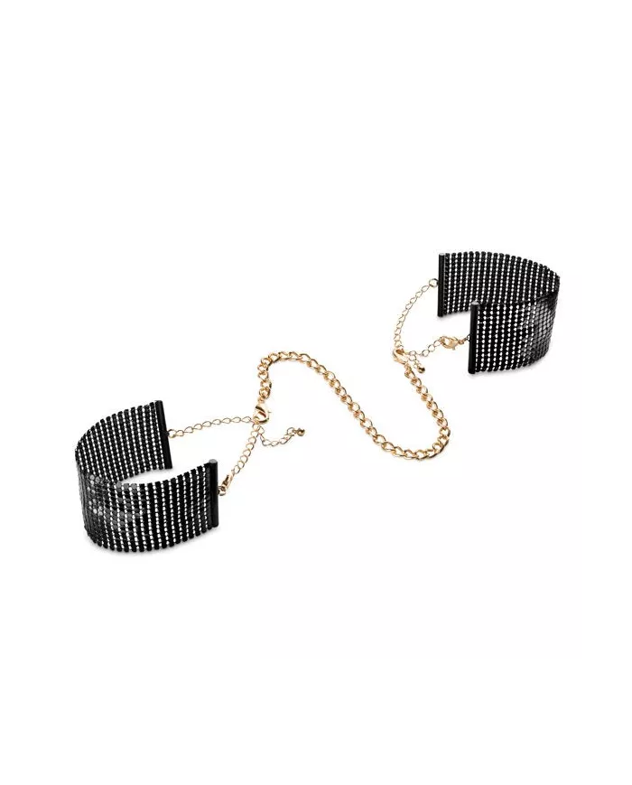 BIJOUX - DÉSIR MÉTALLIQUE MENOTTES EN MAILLE MÉTAL NOIR BIJOUX - DÉSIR MÉTALLIQUE MENOTTES EN MAILLE MÉTAL NOIR