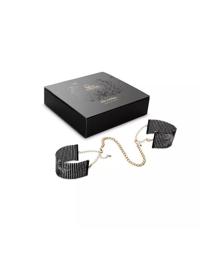 BIJOUX - DÉSIR MÉTALLIQUE MENOTTES EN MAILLE MÉTAL NOIR BIJOUX - DÉSIR MÉTALLIQUE MENOTTES EN MAILLE MÉTAL NOIR