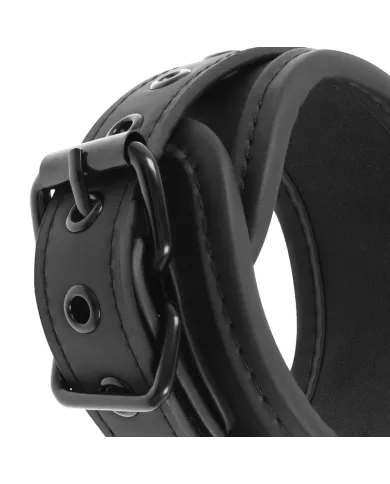 FETISH SUBMISSIVE - COLLIER ET MENOTTES EN CUIR VÉGAN AVEC DOUBLURE EN NOPRÈNE FETISH SUBMISSIVE - COLLIER ET MENOTTES EN CUIR VÉGAN AVEC DOUBLURE EN NOPRÈNE