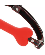 DARKNESS - BÂILLON EN SILICONE À OS ROUGE DARKNESS - BÂILLON EN SILICONE À OS ROUGE