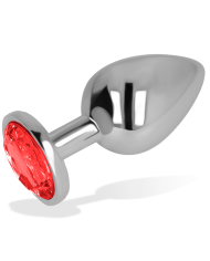 OHMAMA - PLUG ANAL AVEC CRISTAL ROUGE 8 CM