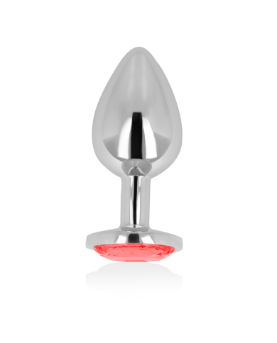 OHMAMA - PLUG ANAL AVEC CRISTAL ROUGE 8 CM