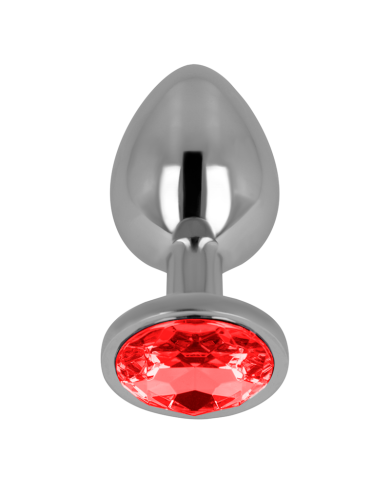 OHMAMA - PLUG ANAL AVEC CRISTAL ROUGE 8 CM